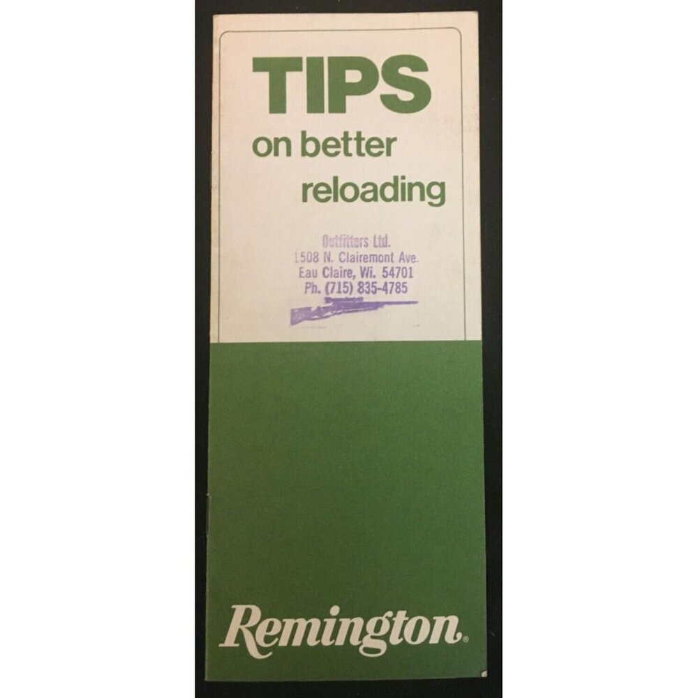 Remington Tips on Better Reloading Pamphlet VINTAGE 1976